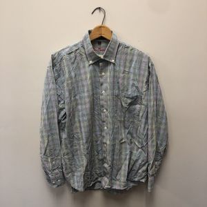 Alan Flusser Shirt Mens Large Button Down Long Sleeve Striped Multicolor